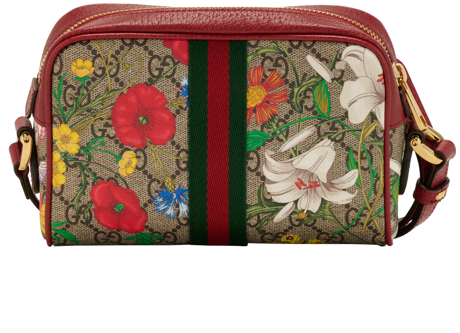 Ophidia Flora Crossbody, &pound;750, Handbags, Beige/Red, Canvas, Back view